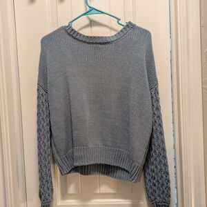 Moon & Madison Textured Knit Blue Sweater